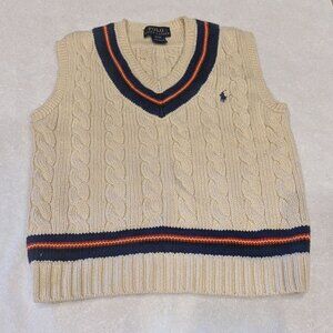 Boys Polo Ralph Lauren Cable Knit Sweater Vest 4t